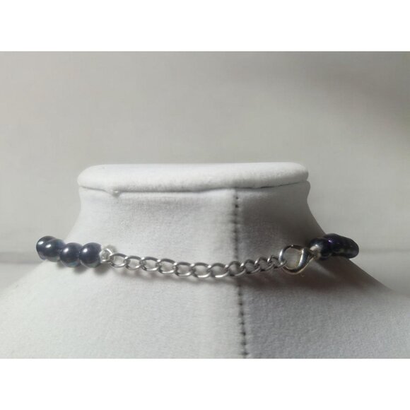 Black Pearl Necklace, Natural Fresh Water Pearl Bead Necklace, Genuine Classic - Picture 5 of 10